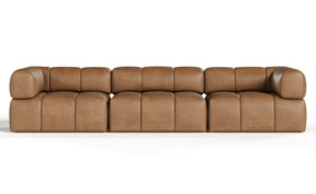 Everest - Modern Brown Leather Modular Sectional Sofa-3-Piece Sectional - View Image 1