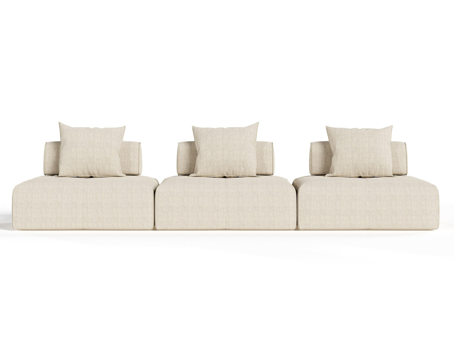 Mondo - Modern Modular Beige Fabric Sectional Sofa-3-Piece Sectional - View Image 1