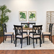 Arroyo 7-Piece Dining Set, Hairpin Dining Table with 6 Cross-back Chairs, Rich Black - sold by Home Elegance USA