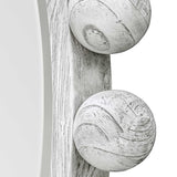 Cyra Wood Round Mirror Aged Ivory - Silver by Uttermost - View 5