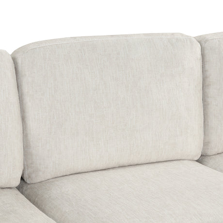 Contemporary U-shaped Sectional Sofa with Movable Storage Ottoman, White Chenille 111.8' - sold by Home Elegance USA