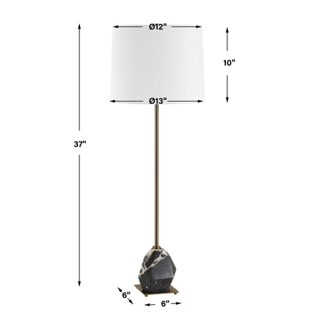 Rowland Panda Marble Buffet Lamp Black / Brass - Black / Gold by Uttermost - View 9