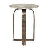 Warner Indoor-Outdoor Side Table Antiqued Champagne / White - Gold by Uttermost - View 3