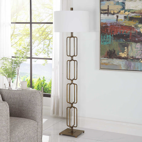 Link Brushed Gold Floor Lamp by Uttermost - View 3