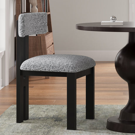 3- Piece Dining Set,Upholstered Dining Chairs With Metal Legs (Set of 2) (Black+White) + Round Dining Table - sold by Home Elegance USA