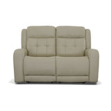 Grant Power Reclining Loveseat With Power Headrests - Ivory | Flexsteel