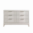 Antique White Finish 1pc Dresser with 6x Drawers Modern Bedroom Furniture, Reeded Fronts