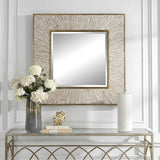 Wharton Square Mirror - Gold / Beige by Uttermost - View 2