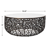 Sabena Marble Outdoor Coffee Table Black / White - White / Black by Uttermost - View 6
