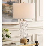 Aura Clear Glass Table Lamp - White by Uttermost - View 2