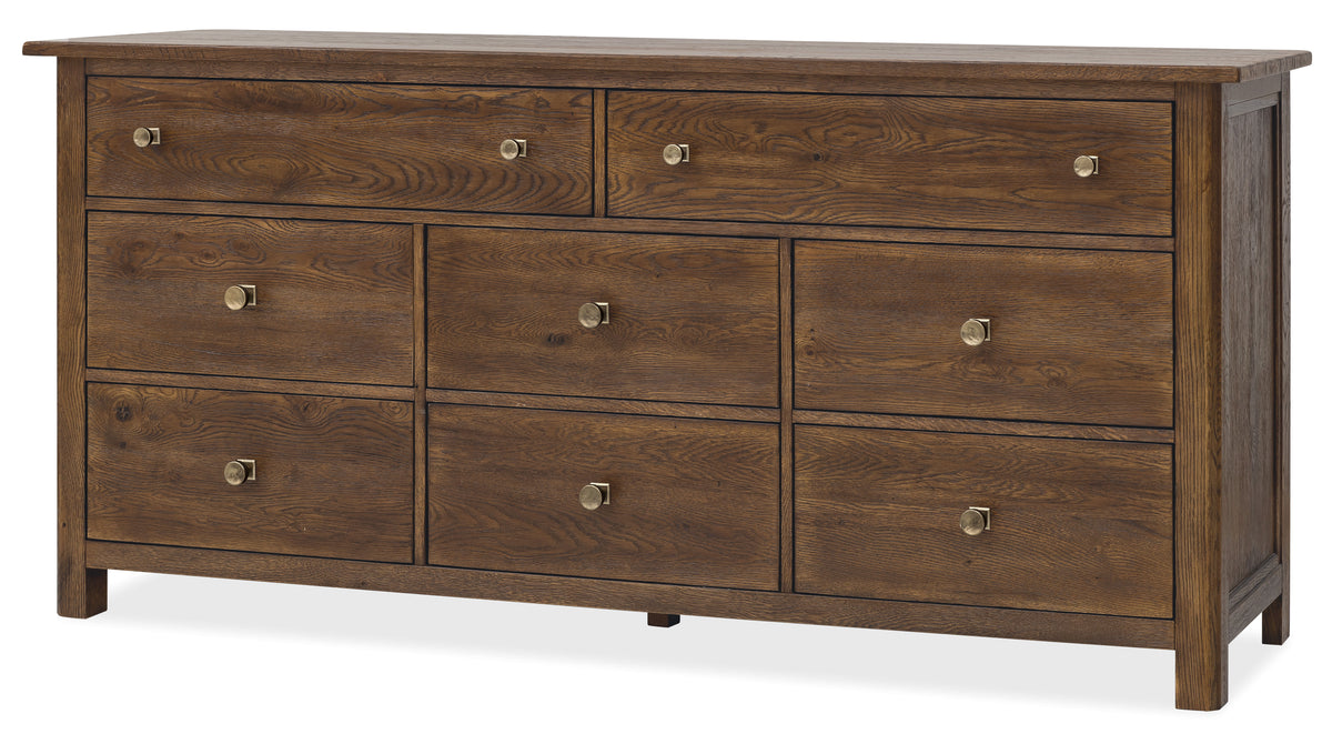 Driftwood Eight-Drawer Dresser Worn Saddle - Dark Brown by Hooker Furniture - View 2