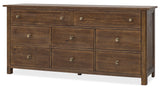 Driftwood Eight-Drawer Dresser Worn Saddle - Dark Brown by Hooker Furniture - View 2