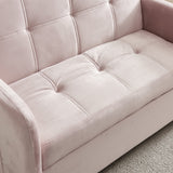 55.5" Twins Pull Out Sofa Bed Pink Velvet - W1097104080 - image - 10