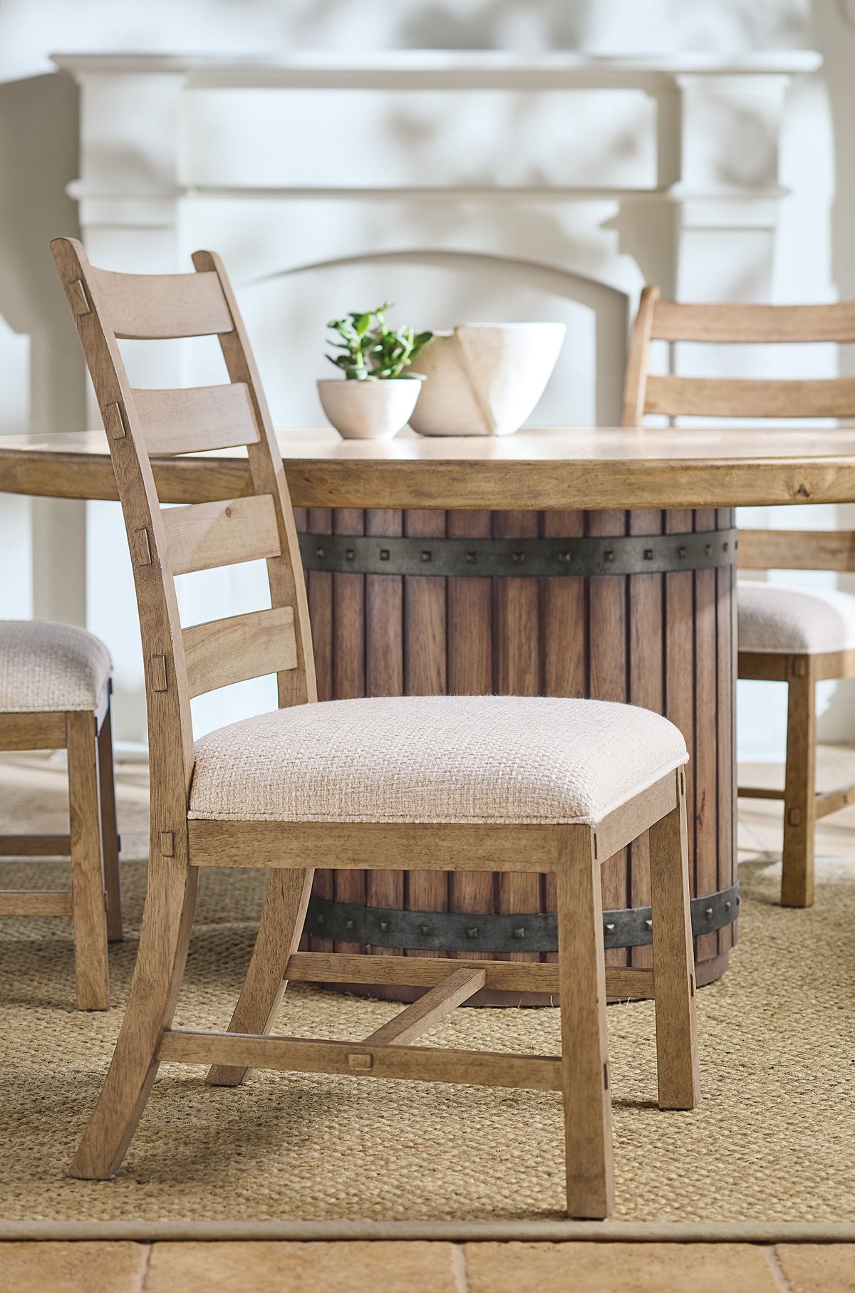 Vineyard Row Ladderback Side Chair (Set of 2) Beige - Light Brown / White by Hooker Furniture - View 3