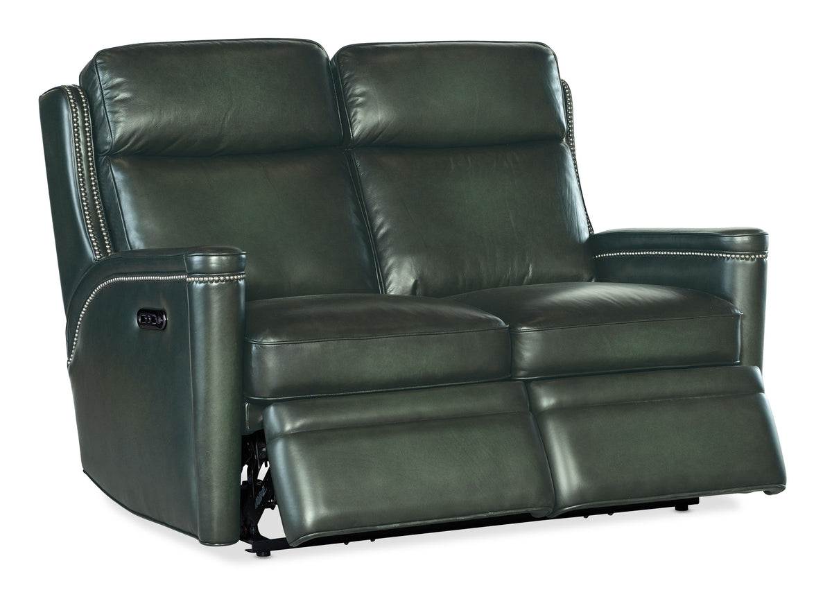 Hamilton Power Loveseat With Power Headrest - Dark Green by Hooker Furniture - View 4