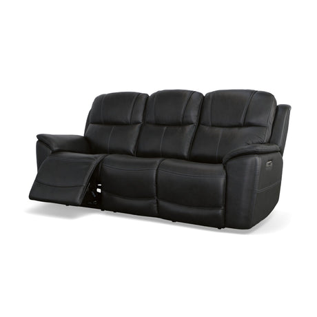 Crew Power Reclining Sofa With Power Headrests & Lumbar - Raven | Flexsteel