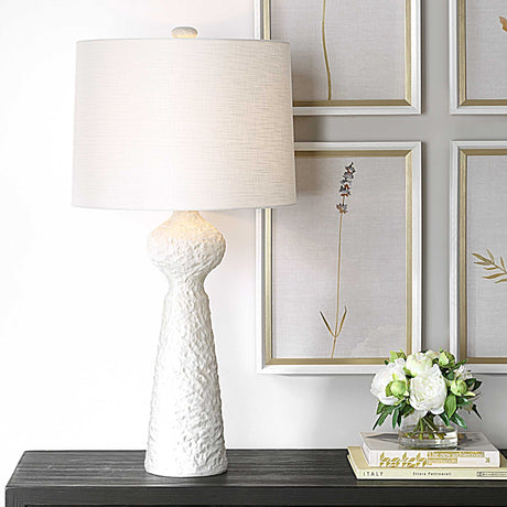 Sonata Textured Table Lamp - White by Uttermost - View 2