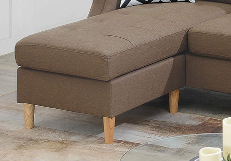 Living Room Corner Sectional Light Coffee Polyfiber Chaise sofa Reversible Sectional - sold by Home Elegance USA
