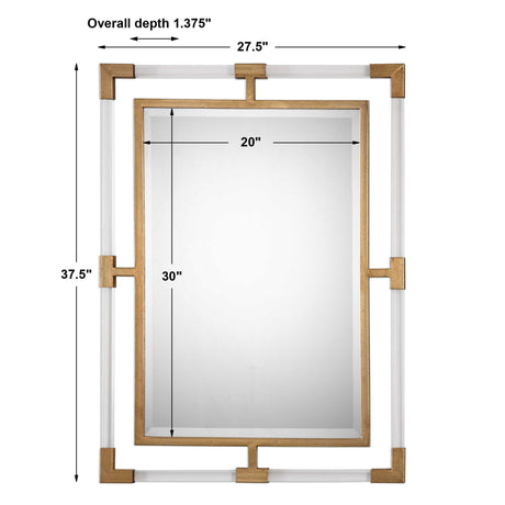 Balkan Modern Wall Mirror - Gold by Uttermost - View 7