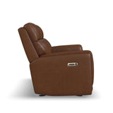 Alister Power Gliding Loveseat With Console, Power Headrests & Lumbar - Sedona | Flexsteel