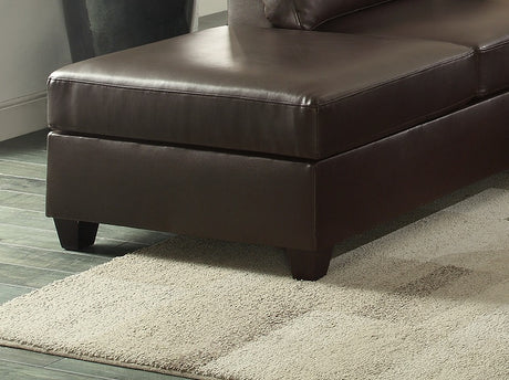 New Contemporary 3-PCS Reversible Sectional Set Living Room Furniture Espresso Faux Leather Couch Sofa Chaise Ottoman - sold by Home Elegance USA