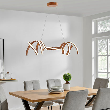 Munich LED Horizontal Chandelier // Wood  | Finesse -  Home Elegance USA