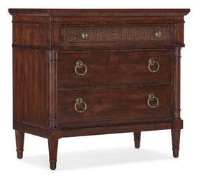 Charleston Three-Drawer Metal Nightstand - Dark Brown by Hooker Furniture - View 1