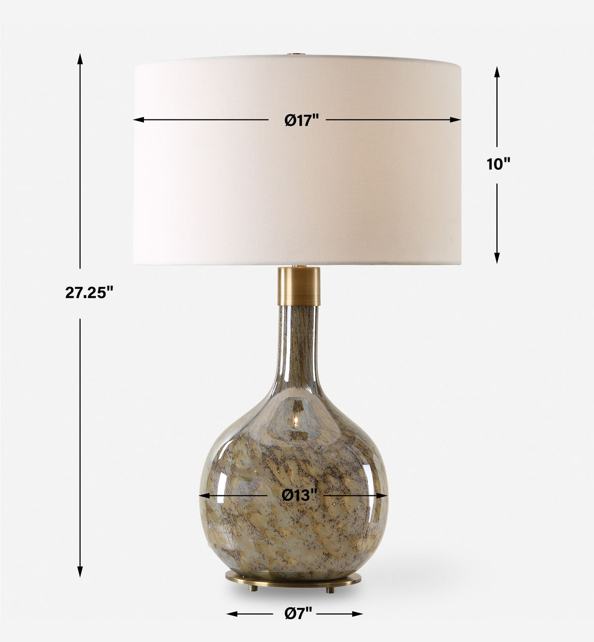 Rhine Brown Glass Table Lamp - Dark Brown by Uttermost - View 8
