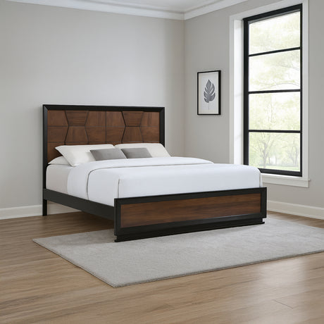 Houston Traditional Style Queen 4 Piece Bedroom Set in Walnut - sold by Home Elegance USA