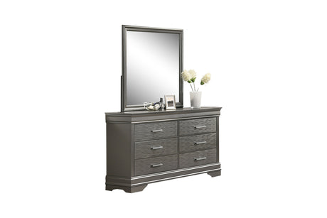 Modern Transitional 1pc Wooden Dresser Six Drawers Gray Finish Bedroom Furniture