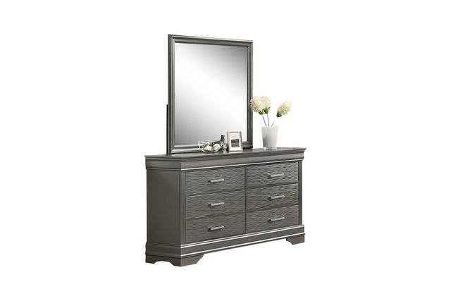 Modern Transitional 1pc Wooden Dresser Six Drawers Gray Finish Bedroom Furniture