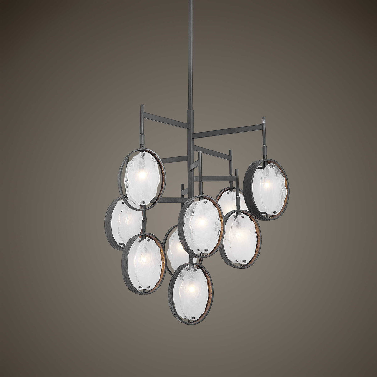 Maxin 9 Light Chandelier Dark Bronze - Bronze / Silver by Uttermost - View 3