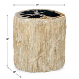 Arco Petrified Wood Top Accent Table Black / White - Beige by Uttermost - View 8