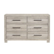 Modern Gray Finish Six-Drawer Dresser 1pc Wooden Contemporary Design Bedroom Furniture