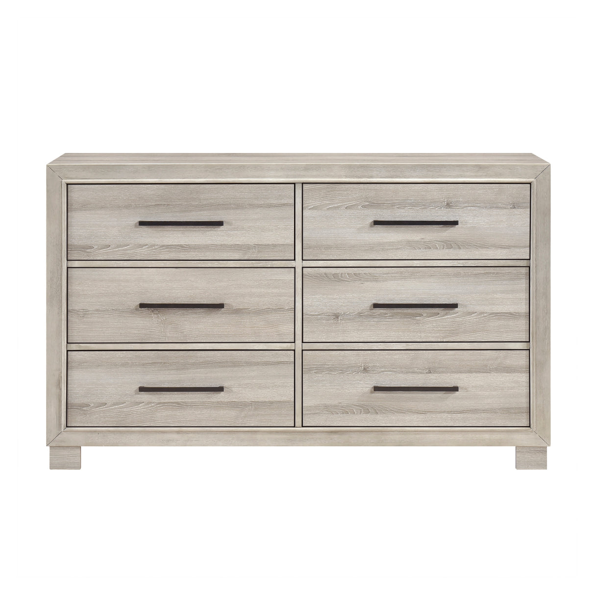 Modern Gray Finish Six-Drawer Dresser 1pc Wooden Contemporary Design Bedroom Furniture