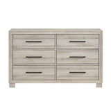 Modern Gray Finish Six-Drawer Dresser 1pc Wooden Contemporary Design Bedroom Furniture