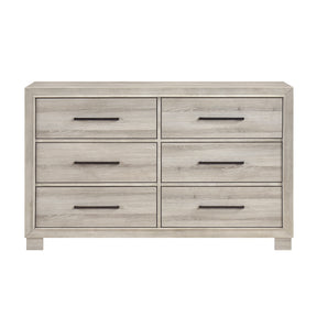Modern Gray Finish Six-Drawer Dresser 1pc Wooden Contemporary Design Bedroom Furniture