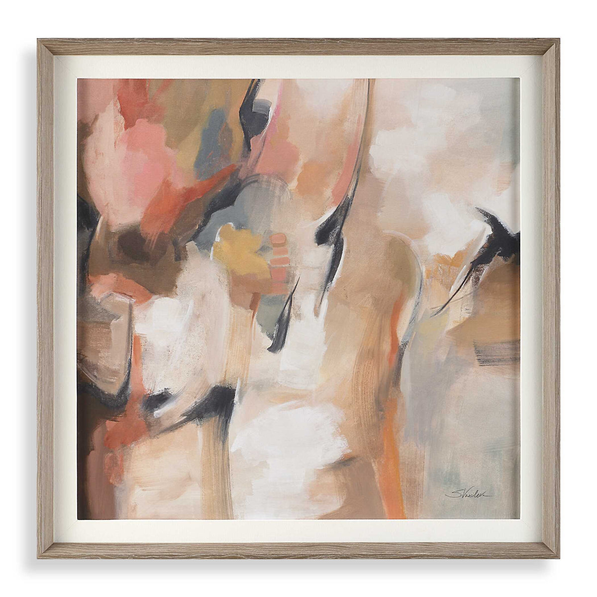 Uphill Framed Abstract Print - Light Brown by Uttermost - View 1
