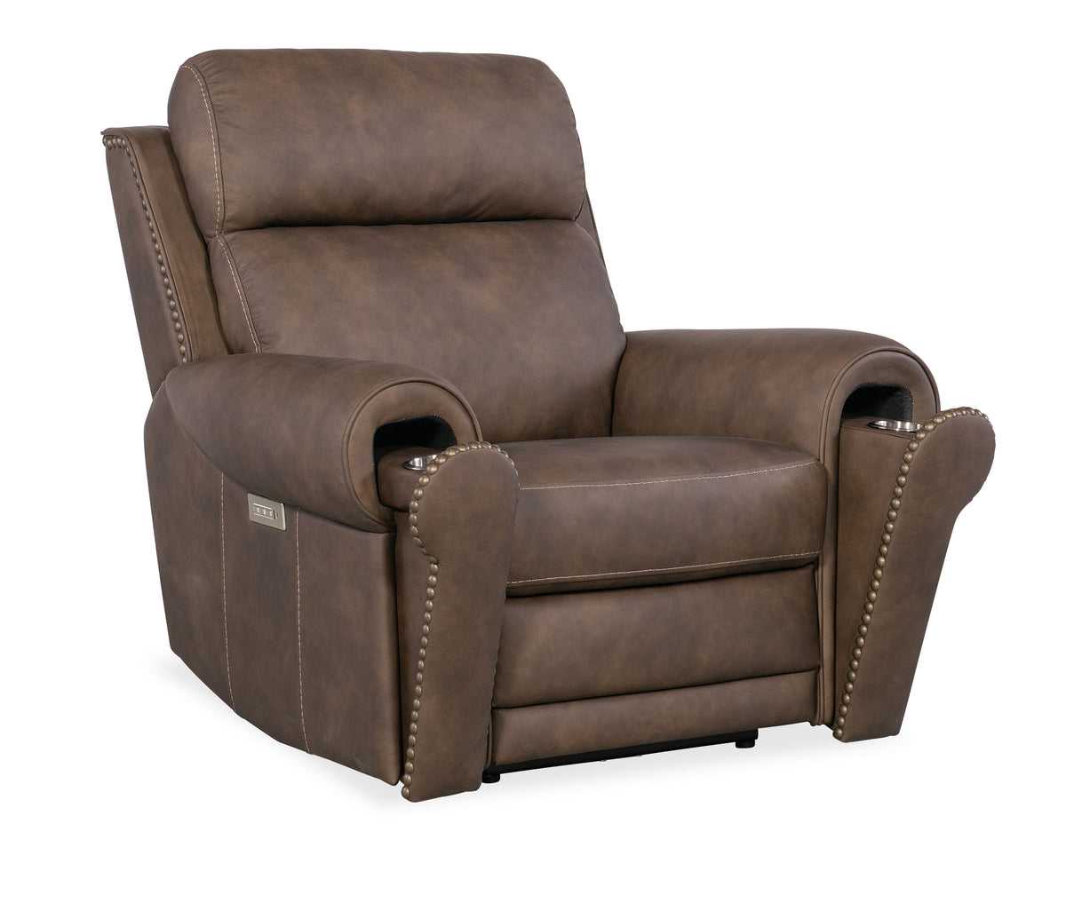 Duncan Power Recliner With Power Headrest & Lumbar - Dark Brown by Hooker Furniture - View 3