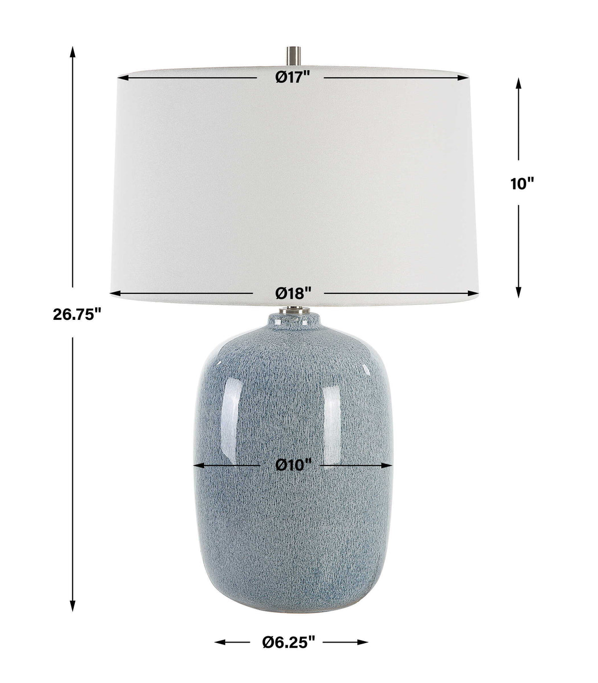 Jubilee Table Lamp Sky Blue - Light Blue by Uttermost - View 8