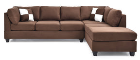 Malone G632B-SC Sectional (Without Ottoman) , CHOCOLATE - sold by Home Elegance USA