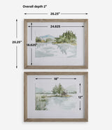 Serene Lake Framed Prints (Set of 2) - Light Brown by Uttermost - View 8