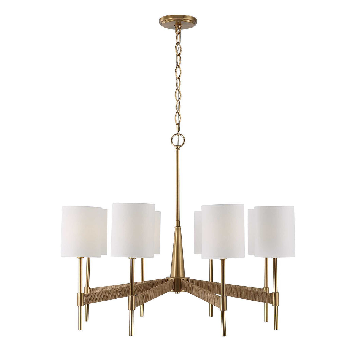 Lautoka Rattan 8 Light Chandelier - Light Brown by Uttermost - View 4