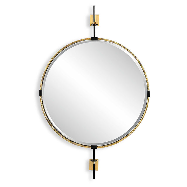 Guardrail Round Mirror - Gold by Uttermost - View 1