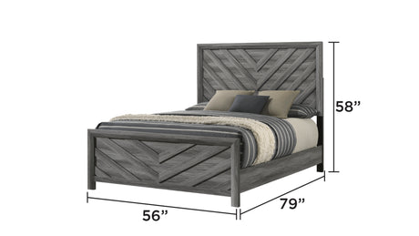 Denver Modern Style 4 Pc Full Bedroom Set Made with Wood in Gray (NJ INVENTORY) - sold by Home Elegance USA