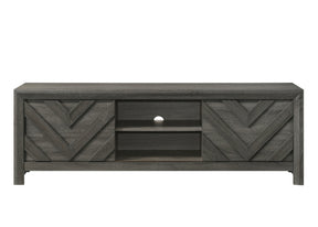 1pc Rustic Geometric Design Contemporary Traditional Interiors Entertainment Console TV Stand Living Room Furniture Grey - sold by Home Elegance USA