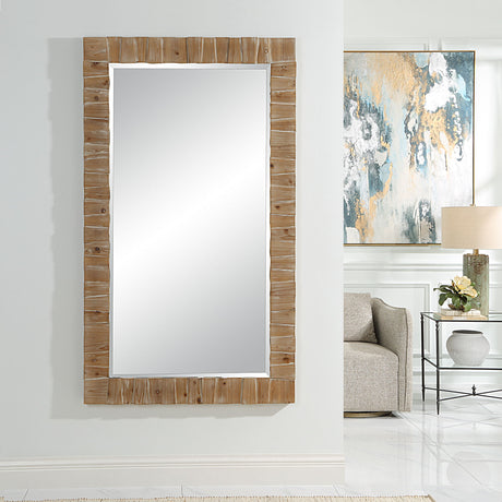 Ayanna Wood Mirror Gray Washed - Dark Brown by Uttermost - View 2