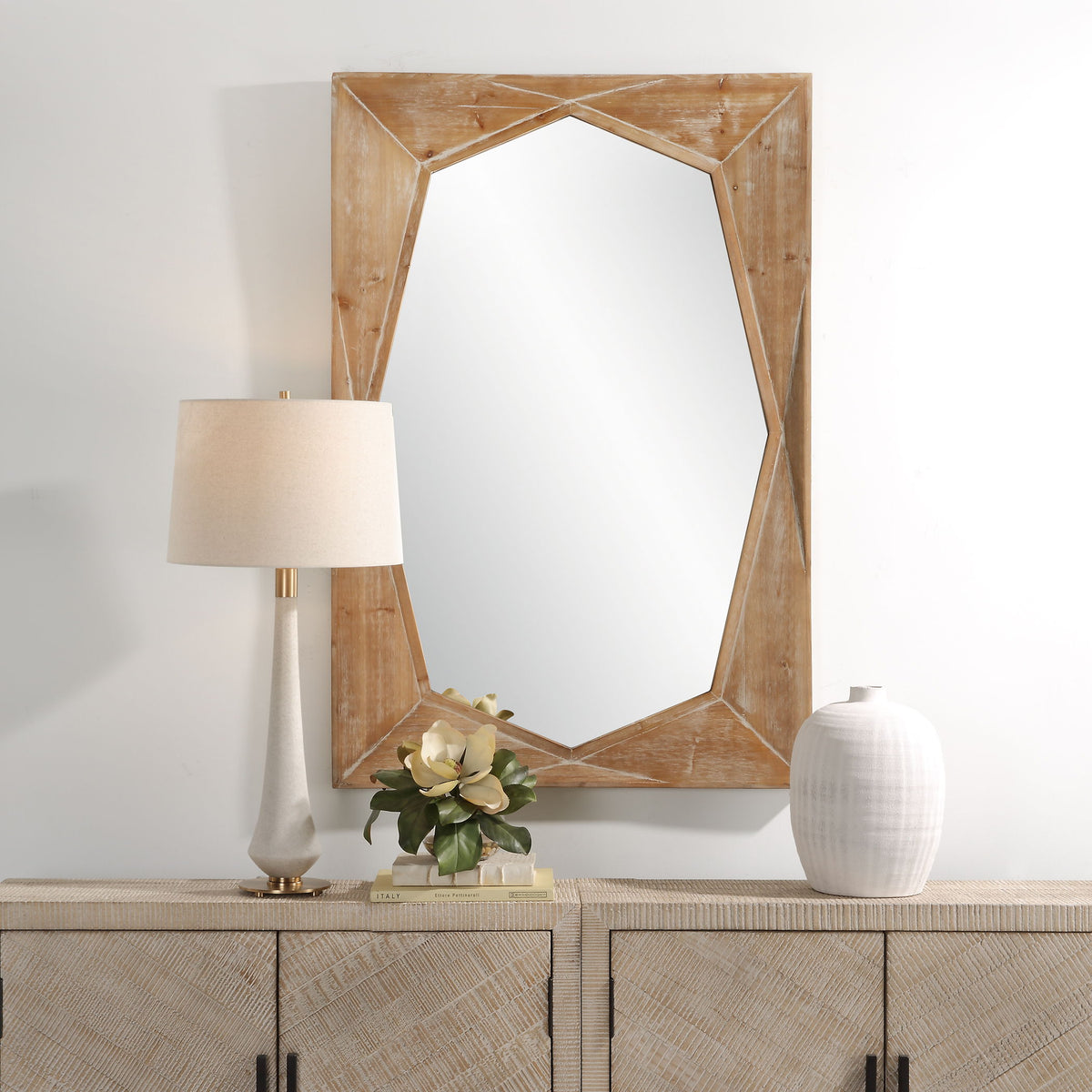 Marquise Wood Mirror Natural - Light Brown by Uttermost - View 2