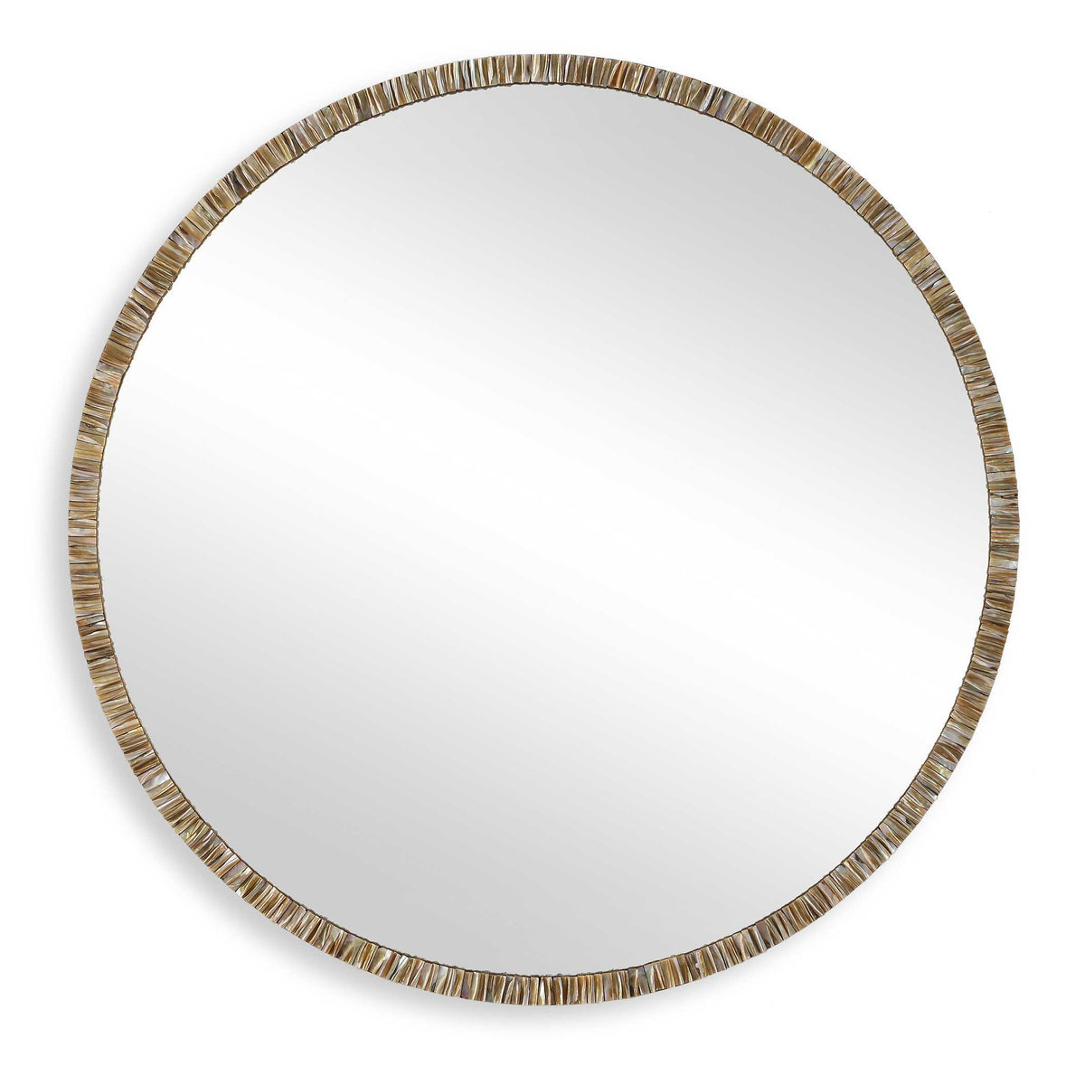 Odeon Shell Inlay Round Mirror - Bronze by Uttermost - View 1