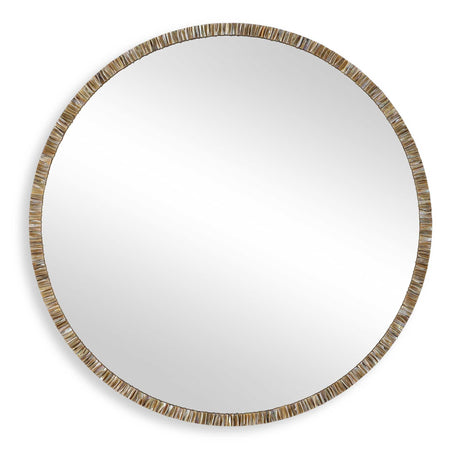 Odeon Shell Inlay Round Mirror - Bronze by Uttermost - View 1